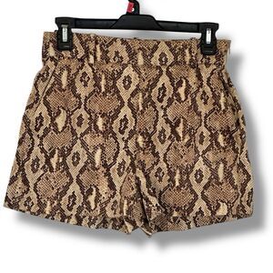 Zara Women’s 3” Shorts Reptile Print Side Zip Size Small